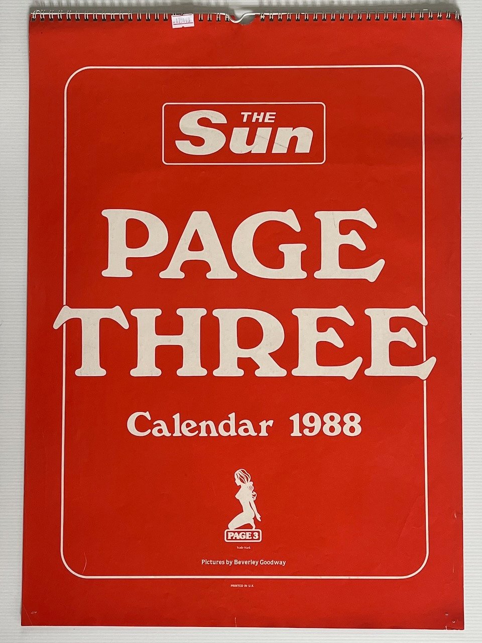 THE SUN Page 3 Calendar 1988 Samantha Fox, Maria Whittaker, Linda Lusardi, Gail McKenna